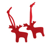 Maxbell 10 x Fawn Deer Shape Felt Christmas Trees Ornament Decor Hanger Craft Red