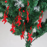 Maxbell 10 x Fawn Deer Shape Felt Christmas Trees Ornament Decor Hanger Craft Red