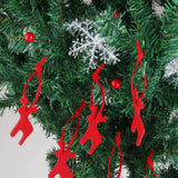 Maxbell 10 x Fawn Deer Shape Felt Christmas Trees Ornament Decor Hanger Craft Red