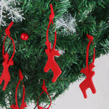 Maxbell 10 x Fawn Deer Shape Felt Christmas Trees Ornament Decor Hanger Craft Red