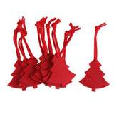 10Pcs Xmas Tree Shape Felt Christmas Trees Ornament Decorative Hanger Red