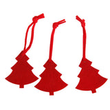 10Pcs Xmas Tree Shape Felt Christmas Trees Ornament Decorative Hanger Red