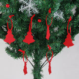 10Pcs Xmas Tree Shape Felt Christmas Trees Ornament Decorative Hanger Red