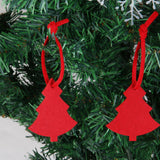 10Pcs Xmas Tree Shape Felt Christmas Trees Ornament Decorative Hanger Red