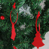 10Pcs Xmas Tree Shape Felt Christmas Trees Ornament Decorative Hanger Red