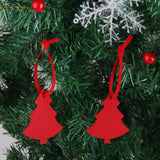 10Pcs Xmas Tree Shape Felt Christmas Trees Ornament Decorative Hanger Red