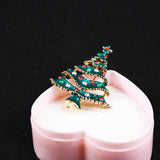 Maxbell Enamel Crystal Christmas Tree Brooch Pin Cloth Decor Xmas Jewelry Gift
