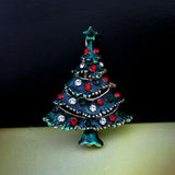 Maxbell Enamel Crystal Christmas Tree Brooch Pin Cloth Decor Xmas Jewelry Gift