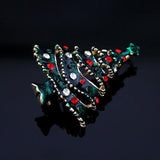 Maxbell Enamel Crystal Christmas Tree Brooch Pin Cloth Decor Xmas Jewelry Gift