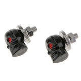 Maxbell 10xPair Motorcycle Skull License Plate Frame Bolts Screw Fastener Tools Black