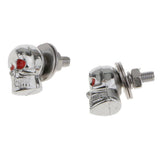 Maxbell 20x1 Pair Motorcycle Skull License Plate Frame Bolts Screw Fastener Silver
