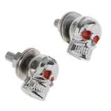 Maxbell 20x1 Pair Motorcycle Skull License Plate Frame Bolts Screw Fastener Silver