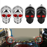 Maxbell 20x1 Pair Motorcycle Skull License Plate Frame Bolts Screw Fastener Silver