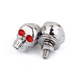 Maxbell 20x1 Pair Motorcycle Skull License Plate Frame Bolts Screw Fastener Silver