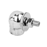 Maxbell 4pc Black & Silver 3D Skull Motorcycle License Plate Frame Bolts Fastener Screws