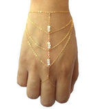 Maxbell Celebrity Tassel Chain Acrylic Beads Bracelet Slave Finger Ring Hand Harness for Womens Jewelry - Aladdin Shoppers