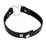 Maxbell 3xGirls Love Heart Choker Leather Collar Punk Heart Goth Fans Chain Necklace