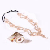 Maxbell Womens Elegant Gold Crystal Faux Pearl Beaded Headband Hair Accessory