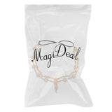 Maxbell Womens Elegant Gold Crystal Faux Pearl Beaded Headband Hair Accessory