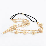 Maxbell Womens Elegant Gold Crystal Faux Pearl Beaded Headband Hair Accessory