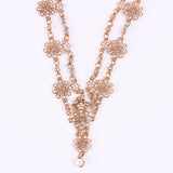 Maxbell Womens Elegant Gold Crystal Faux Pearl Beaded Headband Hair Accessory