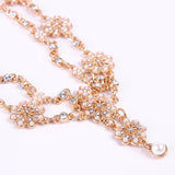 Maxbell Womens Elegant Gold Crystal Faux Pearl Beaded Headband Hair Accessory