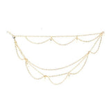 Maxbell 15xGold Layered Faux Pearl Hairband Head Chain Hair Accessories Jewelry