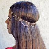 Maxbell 15xGold Layered Faux Pearl Hairband Head Chain Hair Accessories Jewelry