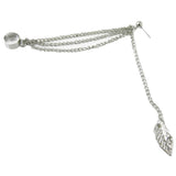 Maxbell 4x1pc Women's Stylish Tassel Leaf Embellished Ear Cuff Earring Silver