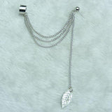 Maxbell 4x1pc Women's Stylish Tassel Leaf Embellished Ear Cuff Earring Silver