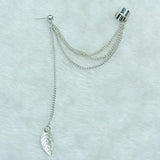 Maxbell 4x1pc Women's Stylish Tassel Leaf Embellished Ear Cuff Earring Silver