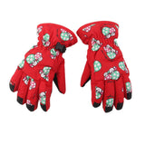 Maxbell 1 Pair Winter Warm Breathable 2-4 Years Children Kids Ski Gloves Deep Red