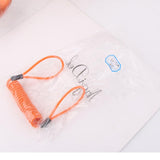 Maxbell 3xSafety Lanyard Spring Coil Wire Rope Disc Brake Lock Reminder Cable Orange