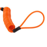 Maxbell 3xSafety Lanyard Spring Coil Wire Rope Disc Brake Lock Reminder Cable Orange