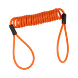 Maxbell 3xSafety Lanyard Spring Coil Wire Rope Disc Brake Lock Reminder Cable Orange