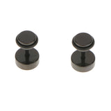 Maxbell Punk 8mm Stainless Steel Carbon Fiber Fake Cheater Ear Plugs Earrings Black