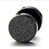 Maxbell Punk 8mm Stainless Steel Carbon Fiber Fake Cheater Ear Plugs Earrings Black