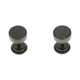 Maxbell Punk 8mm Stainless Steel Carbon Fiber Fake Cheater Ear Plugs Earrings Black