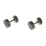 Maxbell Punk 8mm Stainless Steel Carbon Fiber Fake Cheater Ear Plugs Earrings Black