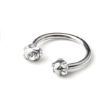 Maxbell 2Pcs Crystal Circular Horseshoes Eyebrow Lip Nose Ear Rings Piercing Jewelry