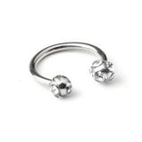 Maxbell 2Pcs Crystal Circular Horseshoes Eyebrow Lip Nose Ear Rings Piercing Jewelry