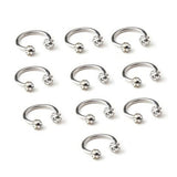 Maxbell 2Pcs Crystal Circular Horseshoes Eyebrow Lip Nose Ear Rings Piercing Jewelry