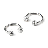 Maxbell 2Pcs Crystal Circular Horseshoes Eyebrow Lip Nose Ear Rings Piercing Jewelry