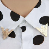 Maxbell 3x2 Pairs Blouse Shirt Metal Pointed Collar Clips Wing Tips Brooch Pin Gold