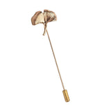 Maxbell 3xVintage Gingko Leaf Lapel Stick Pin Suit Tie Hat Scarf Brooch Pin Gold
