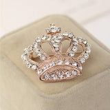 Maxbell Boho Victoria King Queen Crown Crystal Brooch Pin Gold Wedding Xmas