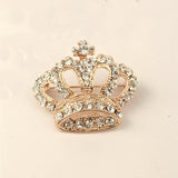 Maxbell Boho Victoria King Queen Crown Crystal Brooch Pin Gold Wedding Xmas