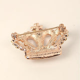 Maxbell Boho Victoria King Queen Crown Crystal Brooch Pin Gold Wedding Xmas