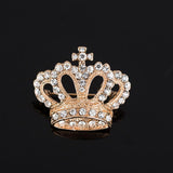 Maxbell Boho Victoria King Queen Crown Crystal Brooch Pin Gold Wedding Xmas