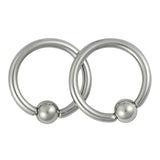 Maxbell 2pcs Captive Bead Closure 16g Nose Ear Helix Tragus Lip Ring Jewelry- Silver